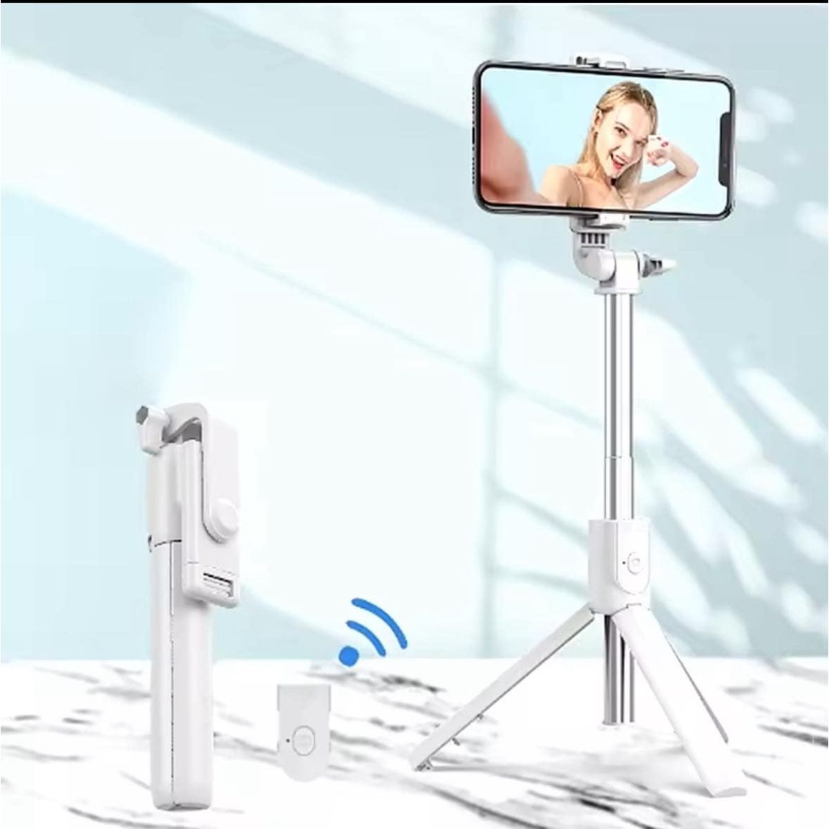 GENERICO - Tripode y Palo Selfie Con Bluetooth Inalambrico