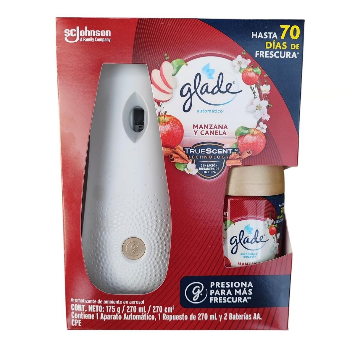 GLADE - Aromatizador Glade Automático Manzana Canela 270ML