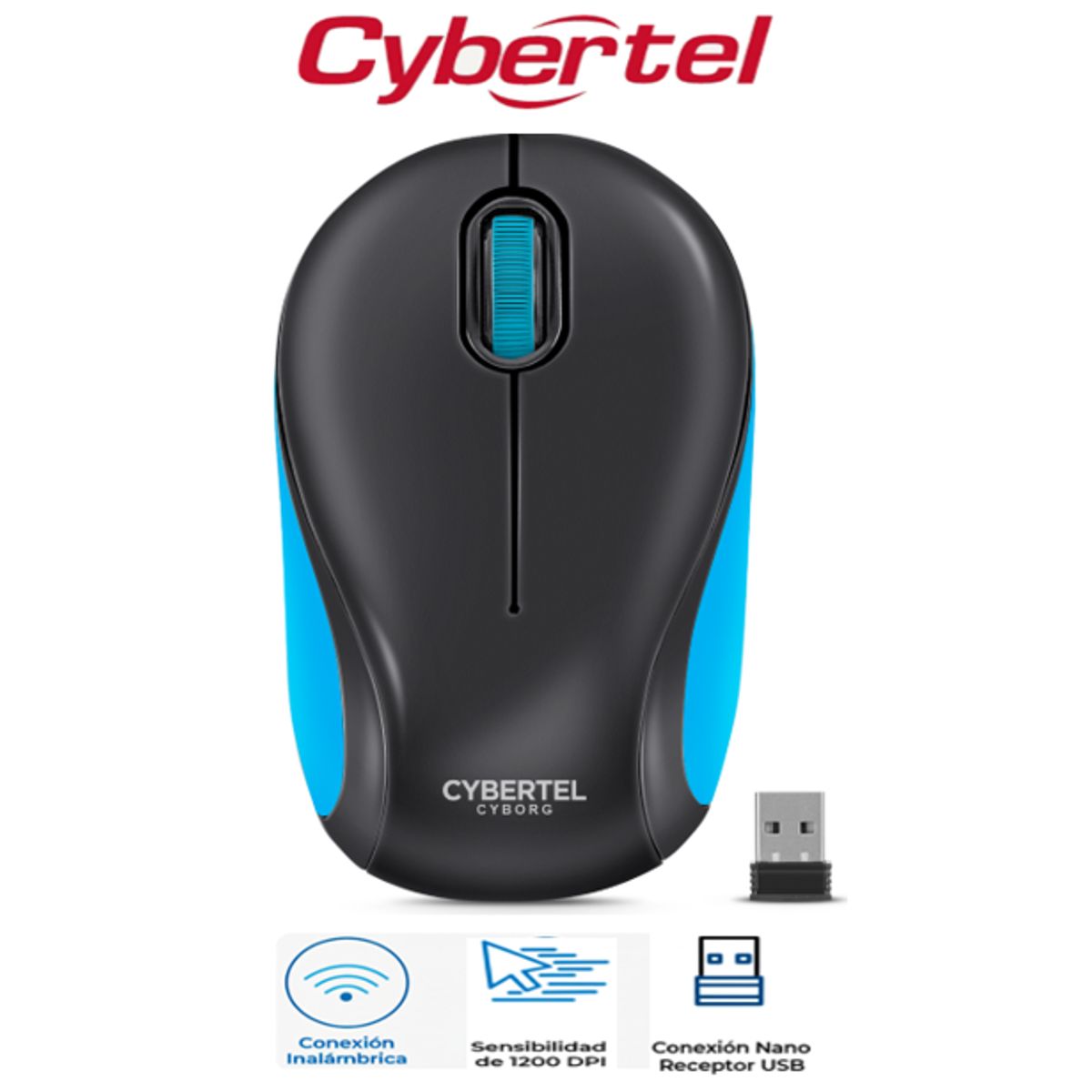 CYBERTEL - Mouse Optico Inalambrico CYBORG BLACK CYB M318 WIFI CYBERTEL