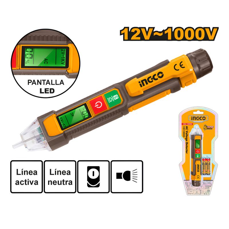 INGCO TOOLS - DETECTOR DE VOLTAJE INGCO 12-1000V VD210003