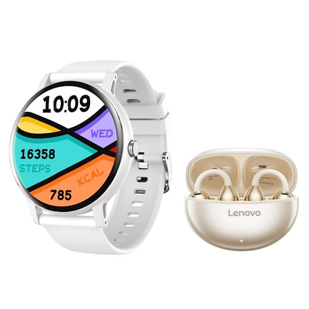 LENOVO - Lenovo TA140 Audífonos -Blanco y Toumi Fit 2-W Reloj inteligente