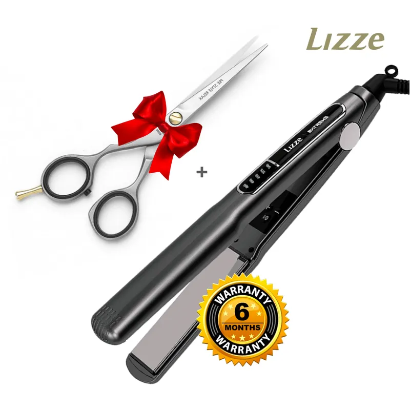 LIZZE - PLANCHA LIZZE EXTREME 480F + TIJERA MICRODENTADA 6 PULGADAS