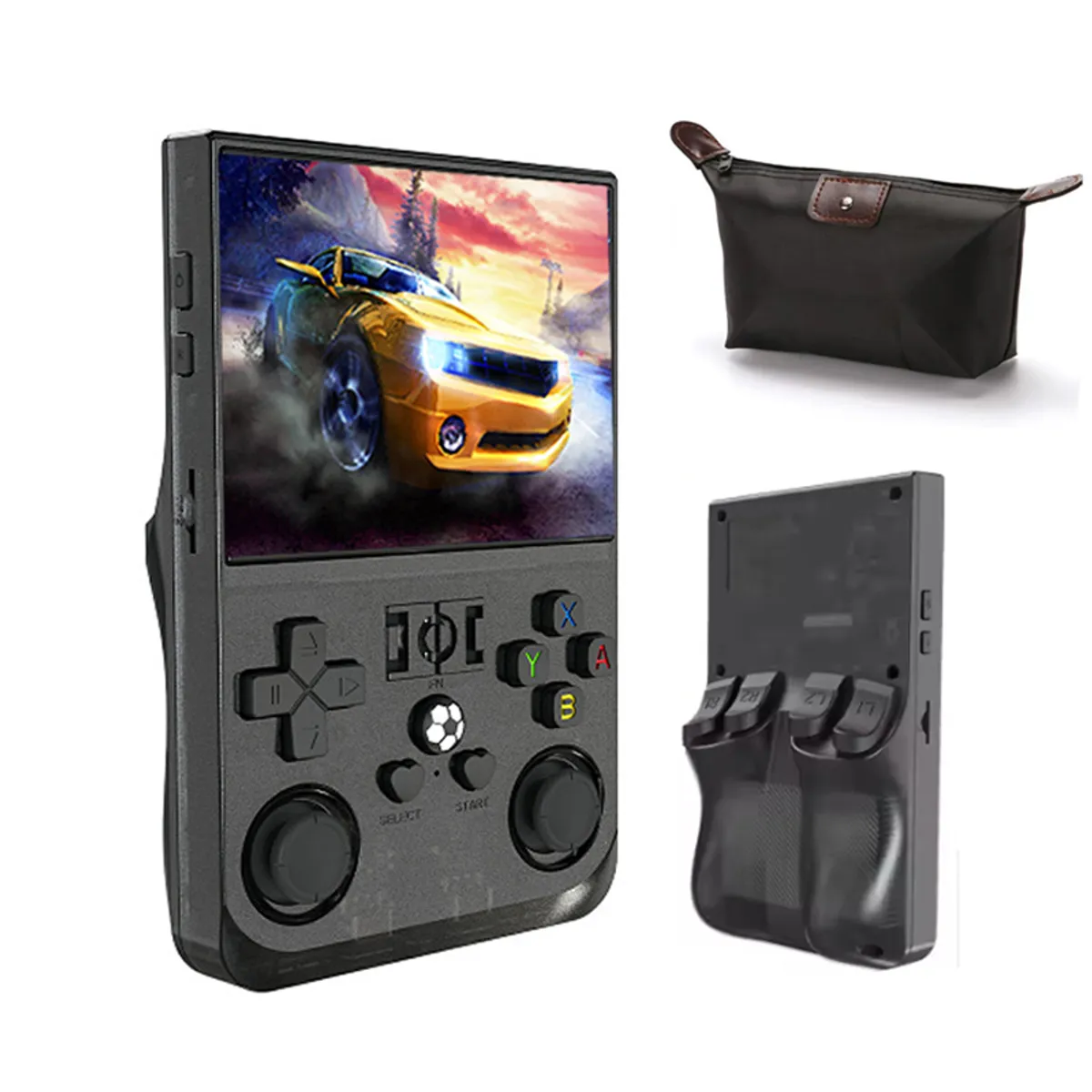 OVOTOUMI - Consola Portatil Retro Game R36S Pro 64GB Negro y Estuche