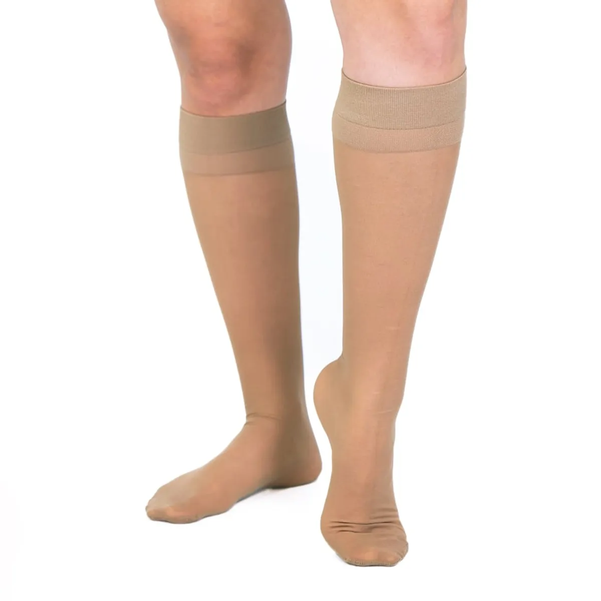 GENERICO - Medias para Várices Hasta La Rodilla Compresión 15-20 MMHG Talla S