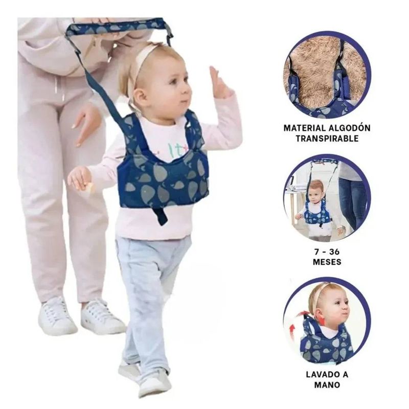 GENERICO - ARNÉS CAMINADOR AJUSTABLE DE BEBÉS MODELO BALLENITA COLOR AZUL