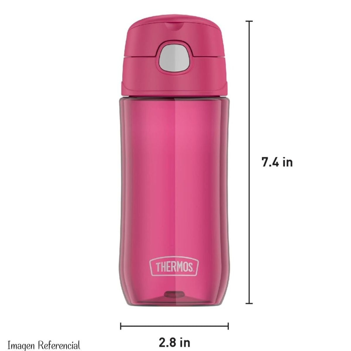 THERMOS - Tomatodo Thermos Transparente de 470 ml -Rosado