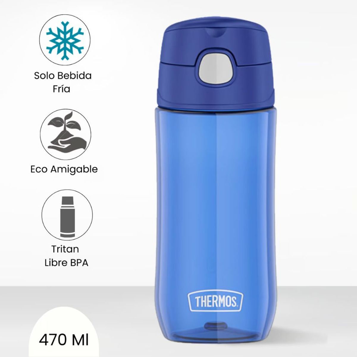 THERMOS - Termo Thermos Transparente de 470 ml -Azul