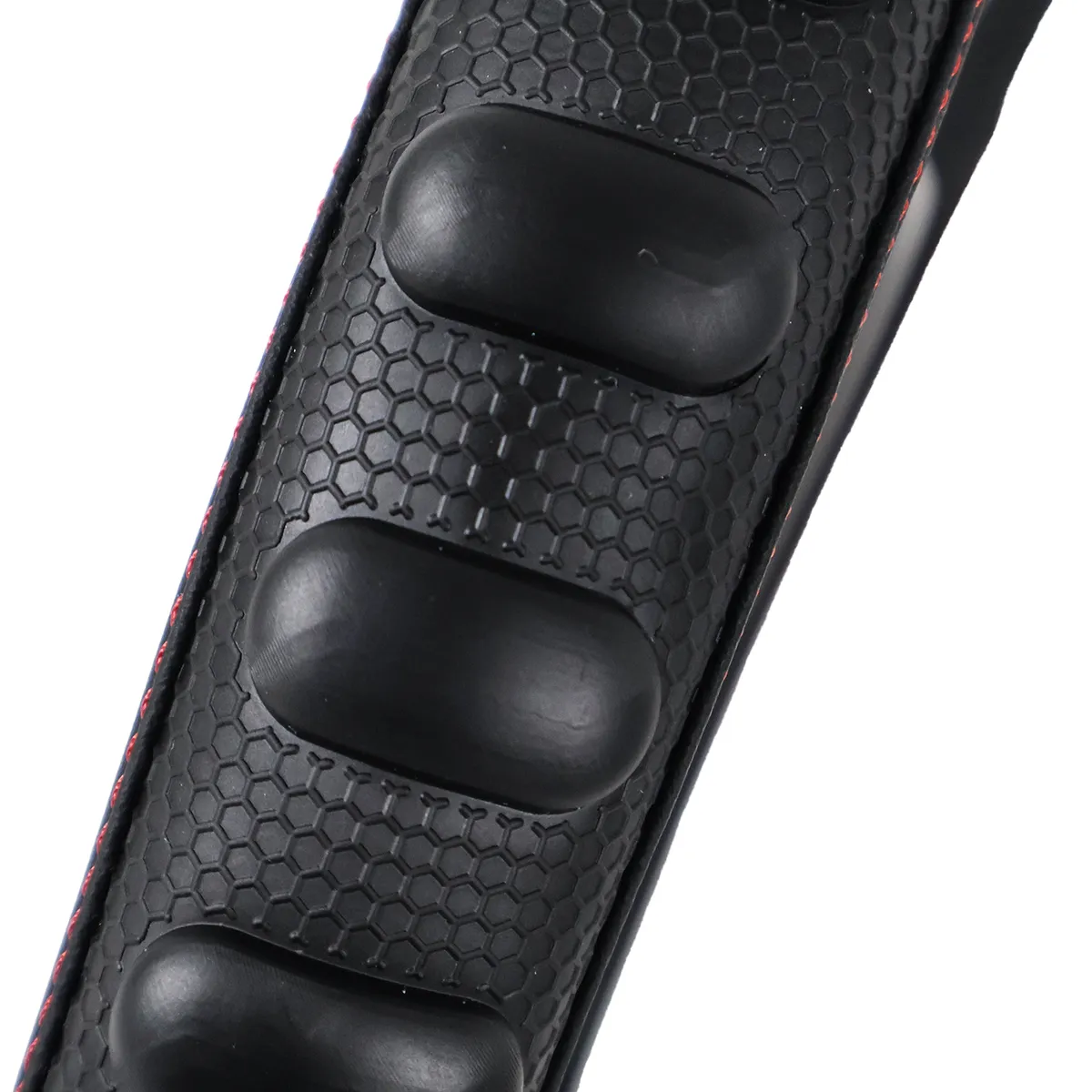 GENERICO - FORRO DE TIMON NEGRO CON DETALLE CINTA ROJO 40 CM