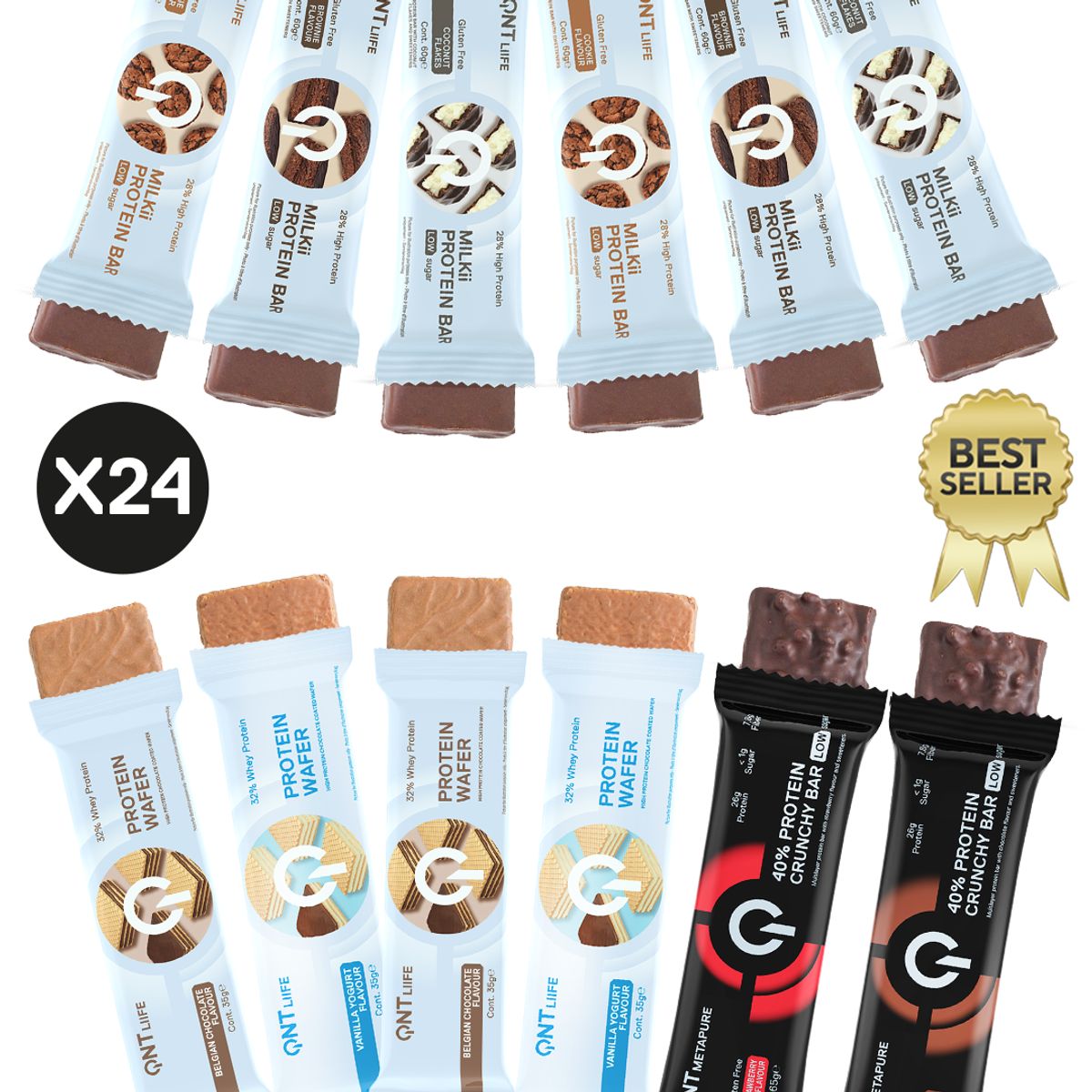 QNT - Pack x 24 Barras de Proteina Surtidas QNT