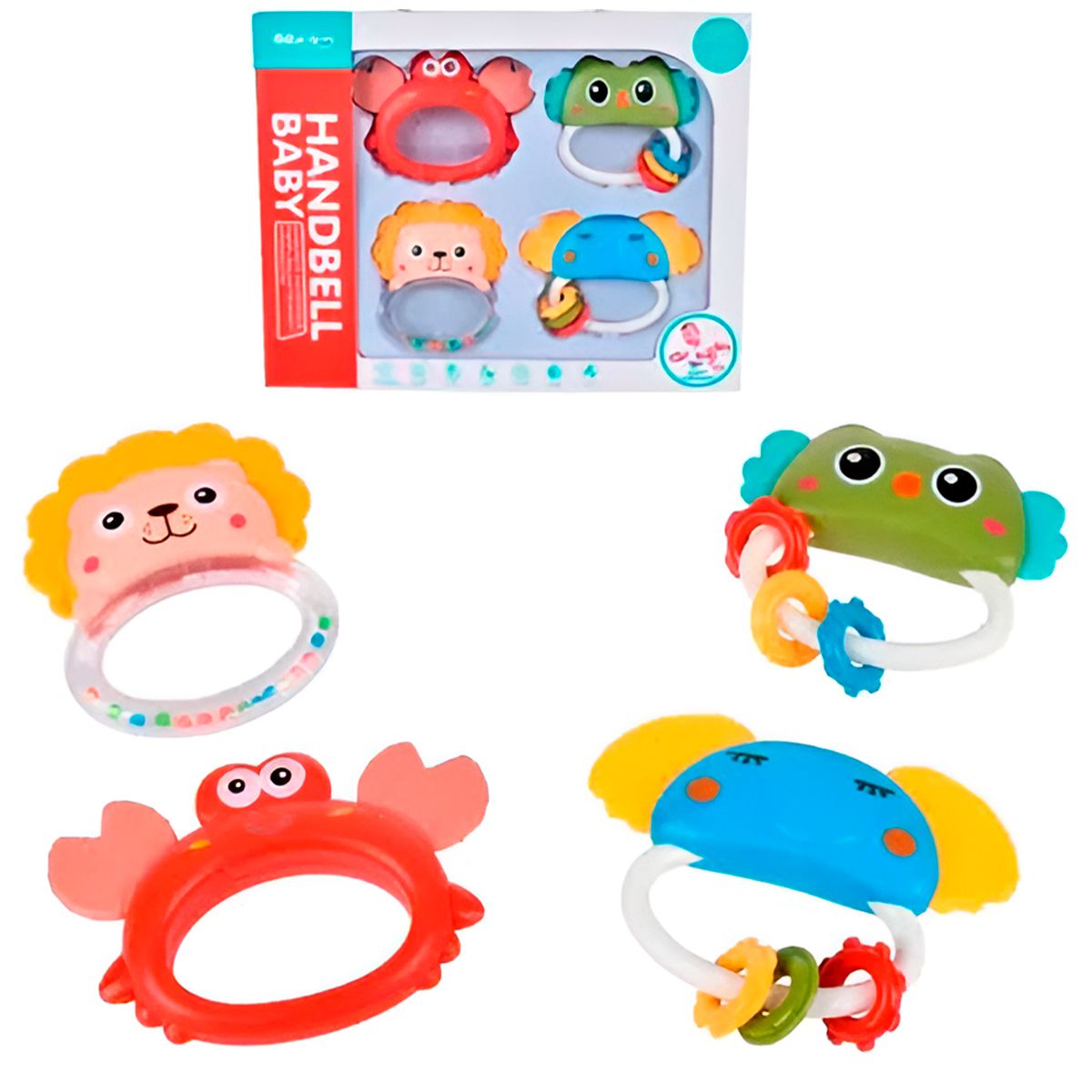 GENERICO - Set de 4 Sonajas para Bebes