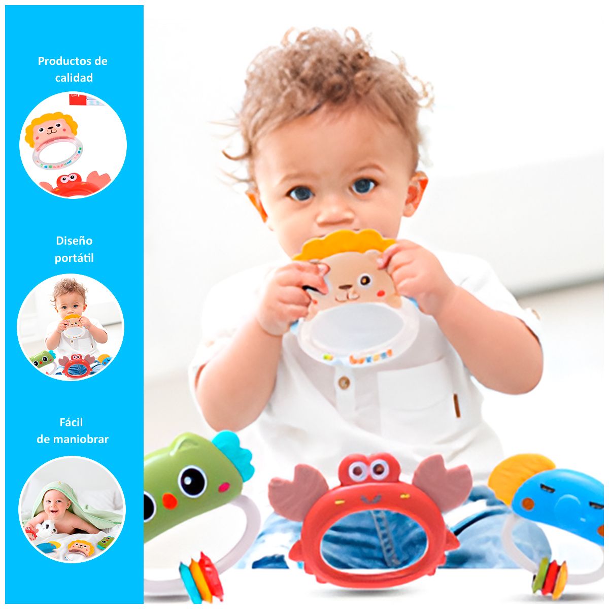 GENERICO - Set de 4 Sonajas para Bebes