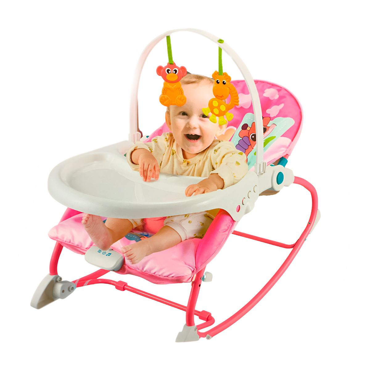 GENERICO - Silla Vibra Mecedora Bebe Rosada
