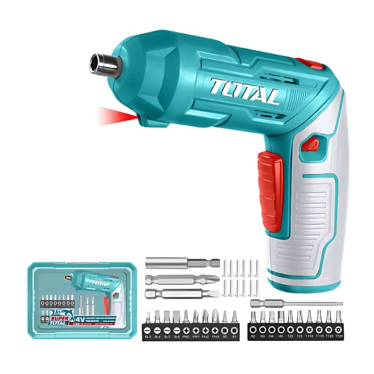 TOTAL TOOLS - Destornillador Atornillador Inalámbrico 8v Total Tsdli08025 Color Turquesa