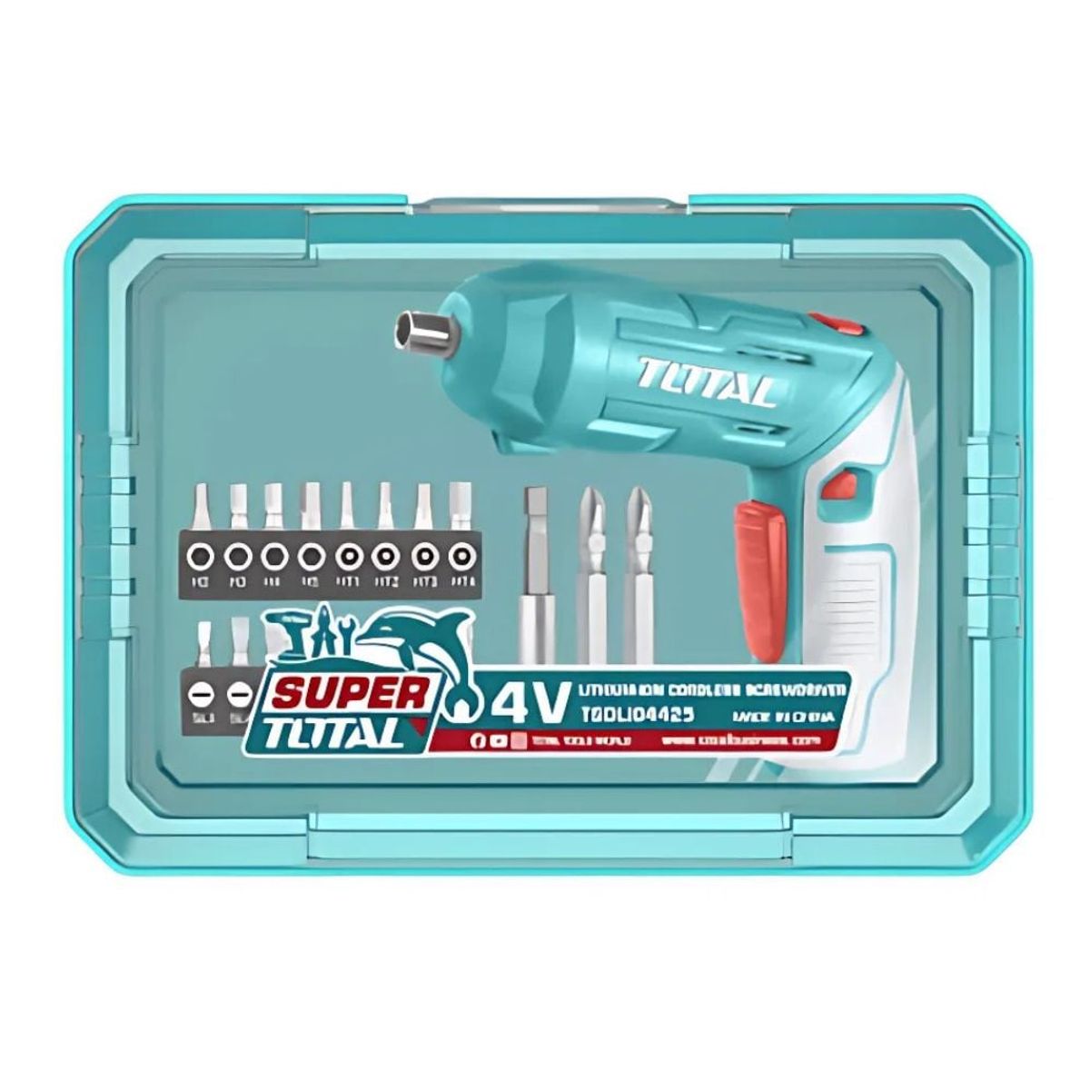 TOTAL TOOLS - Destornillador Atornillador Inalámbrico 8v Total Tsdli08025 Color Turquesa