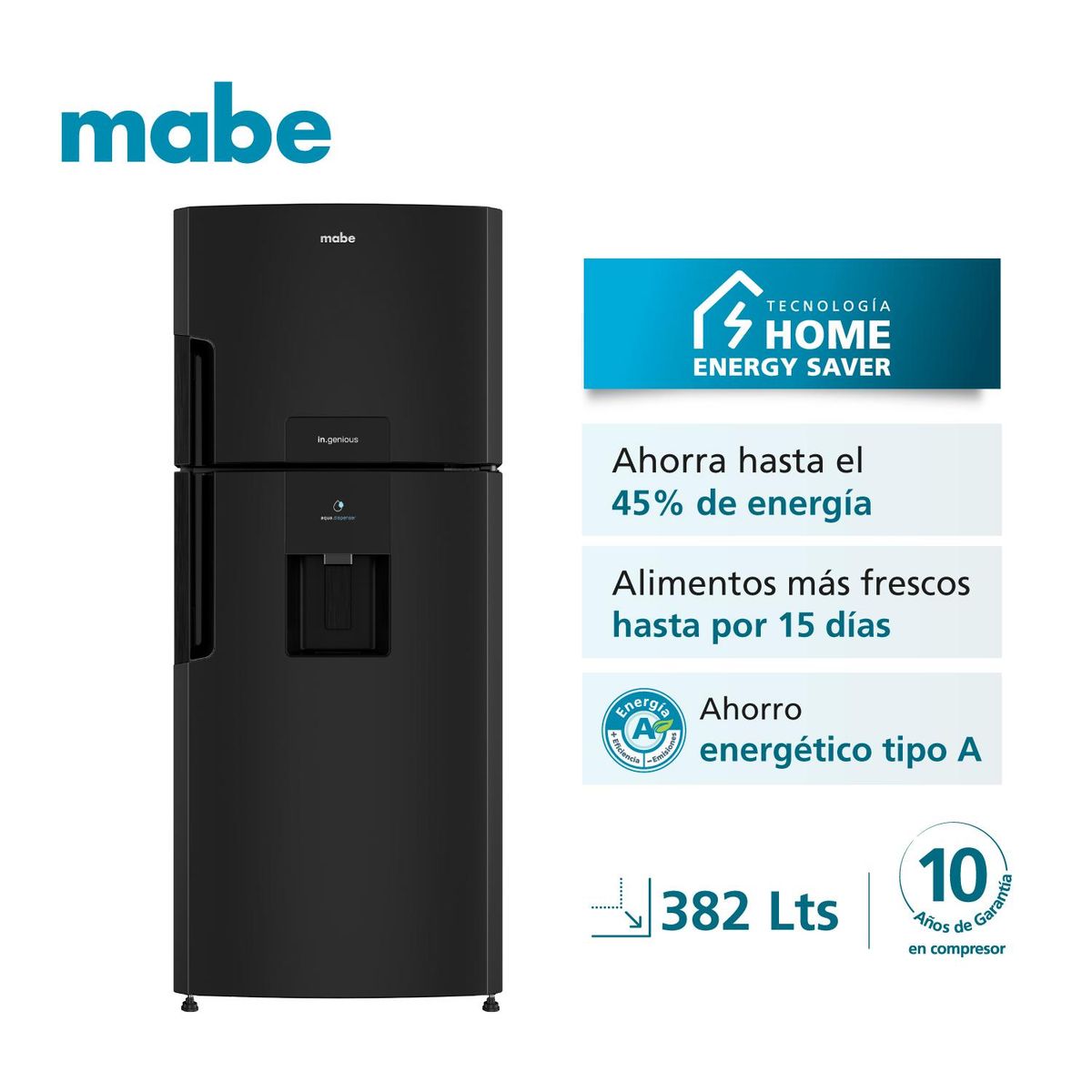 MABE - Refrigeradora No Frost 382 L Netos Grafito Mabe RMP415GPG