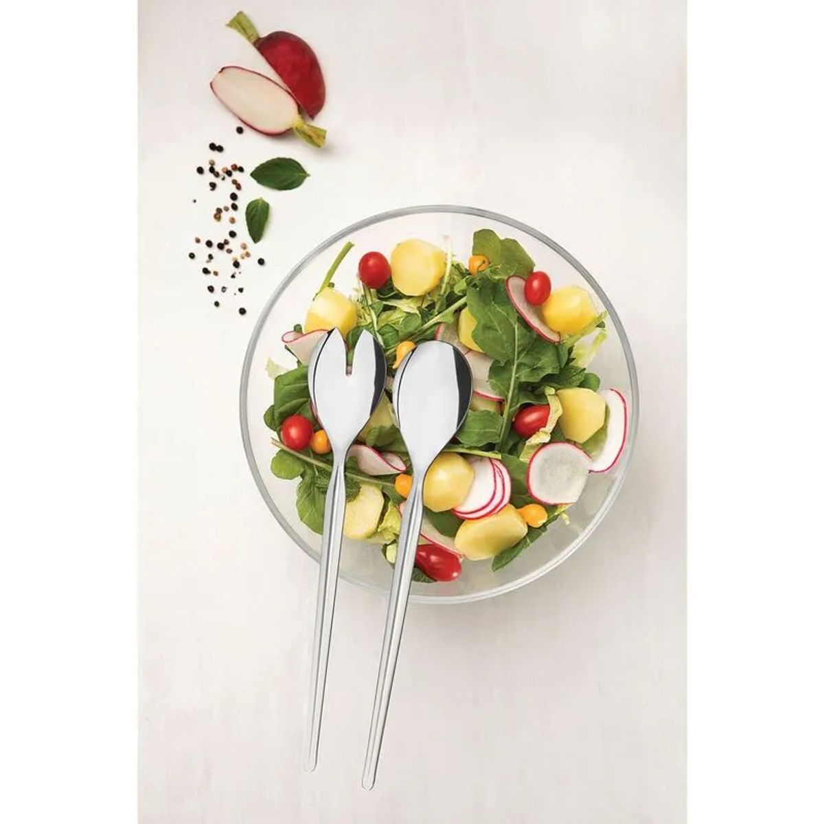 TRAMONTINA - Juego de cubiertos para ensalada Tramontina Cosmos de acero inoxidable terminación alto brillo 2 piezas