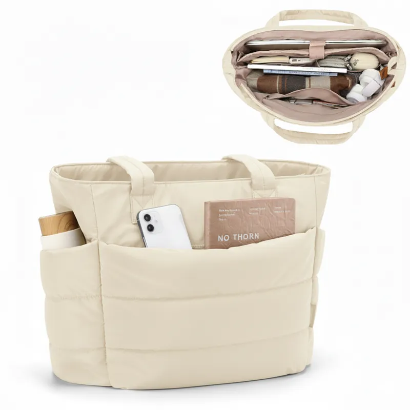 GENERICO - BOLSO PUFFER - TIPO TOTE BAG PARA DAMA PORTALAPTOP