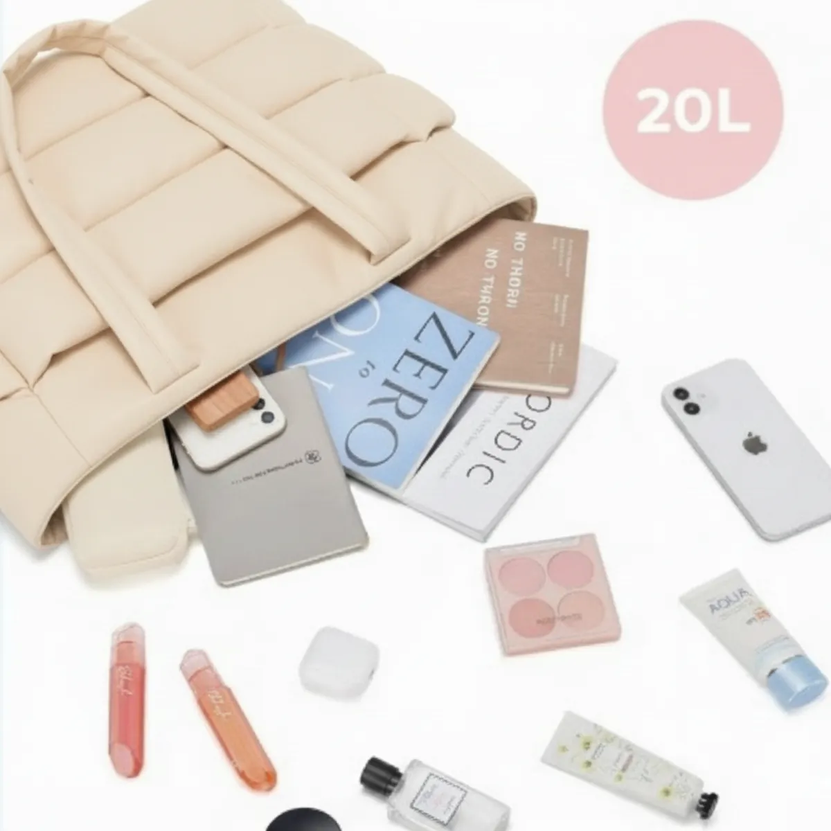 GENERICO - BOLSO PUFFER - TIPO TOTE BAG PARA DAMA PORTALAPTOP