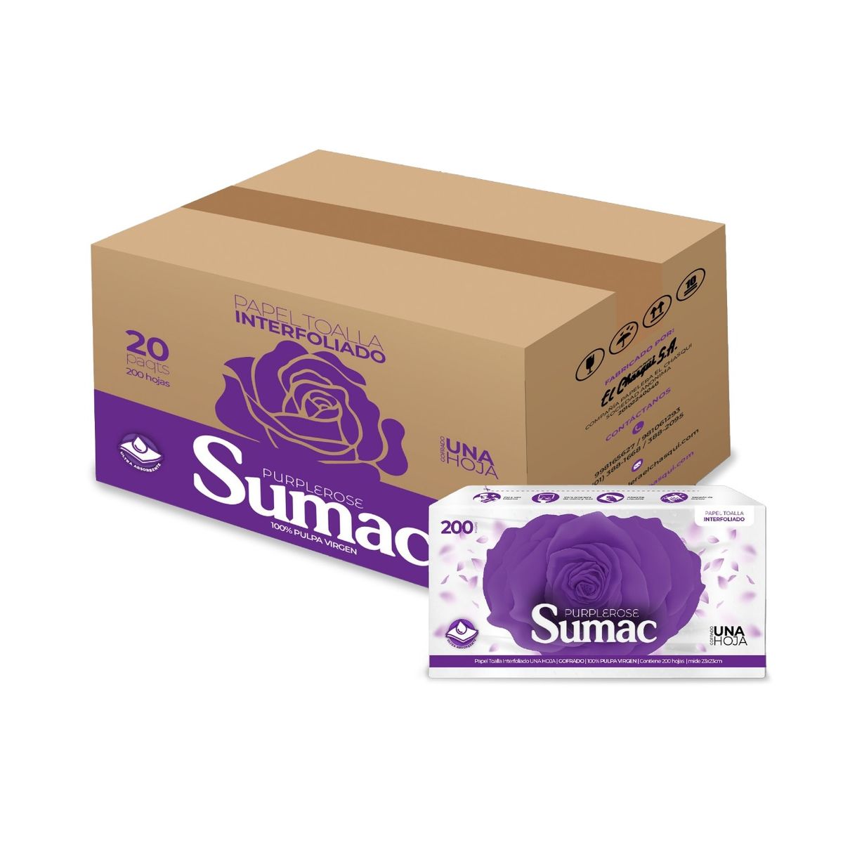 SUMAC - Caja de Papel Toalla Interfoliado Sumac x 20 unidades