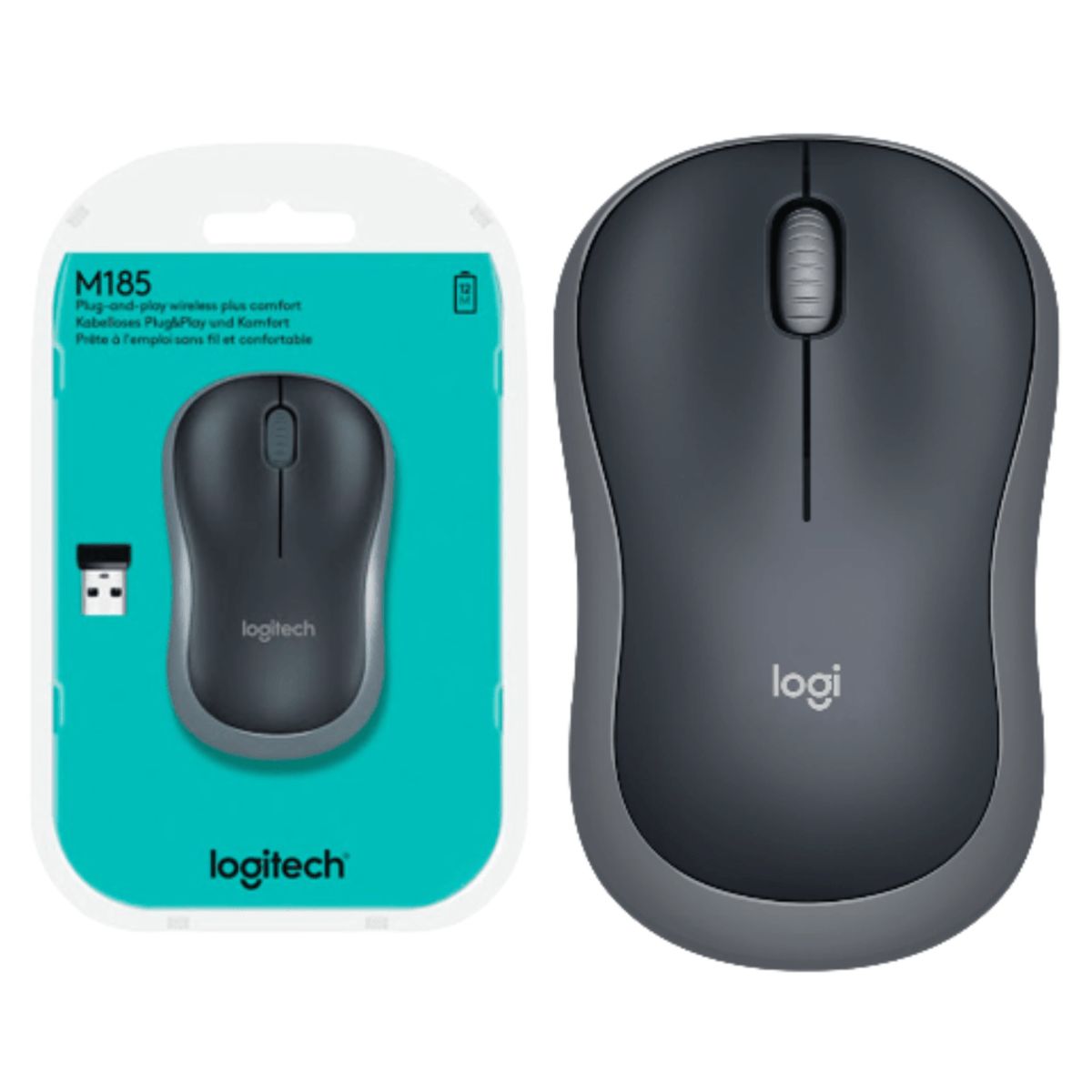 LOGITECH - MOUSE INALÁMBRICO PORTÁTIL LOGITECH M185 WIRELESS USB GRIS