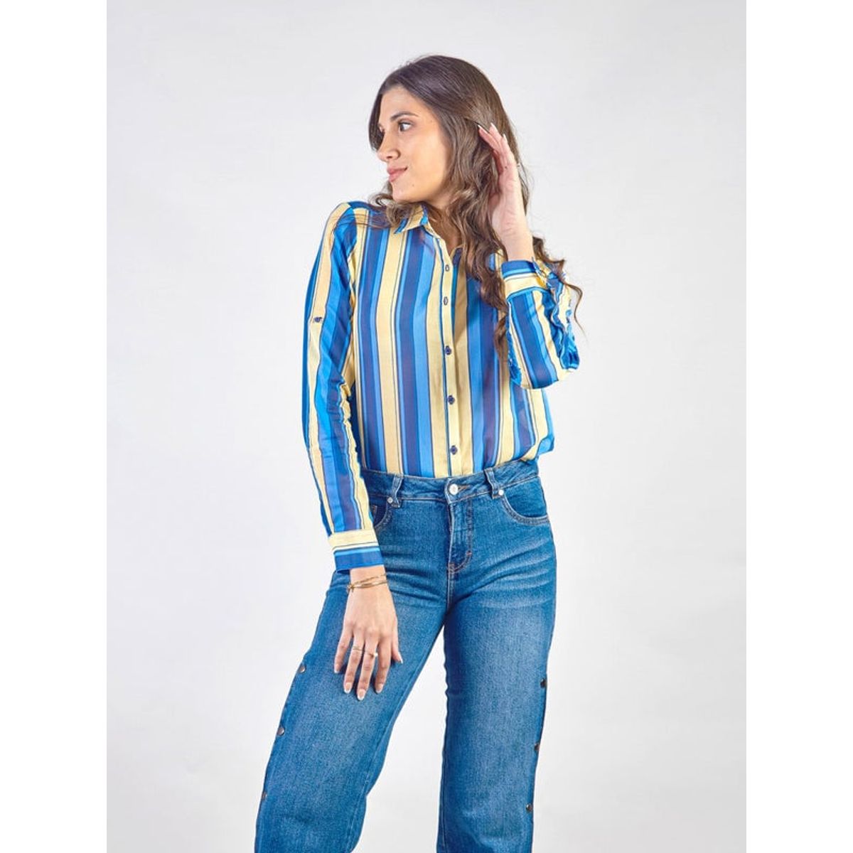 MICHELLE BELAU - ROSE - BLUSA CAMISERA MANGA LARGA