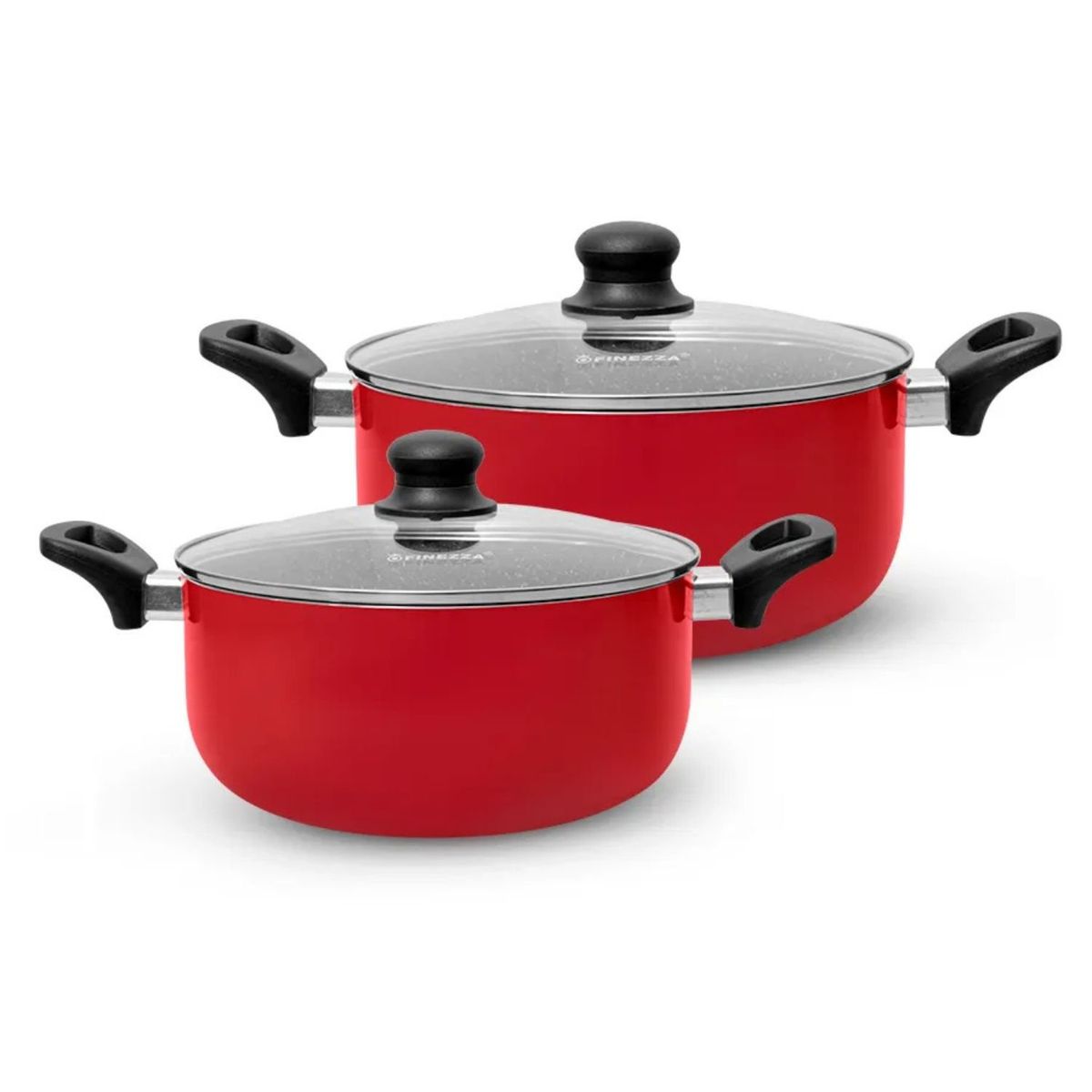 FINEZZA - Juego de ollas Finezza FZ-X1705M ULTRAGRANITO 11 pzs Rojo