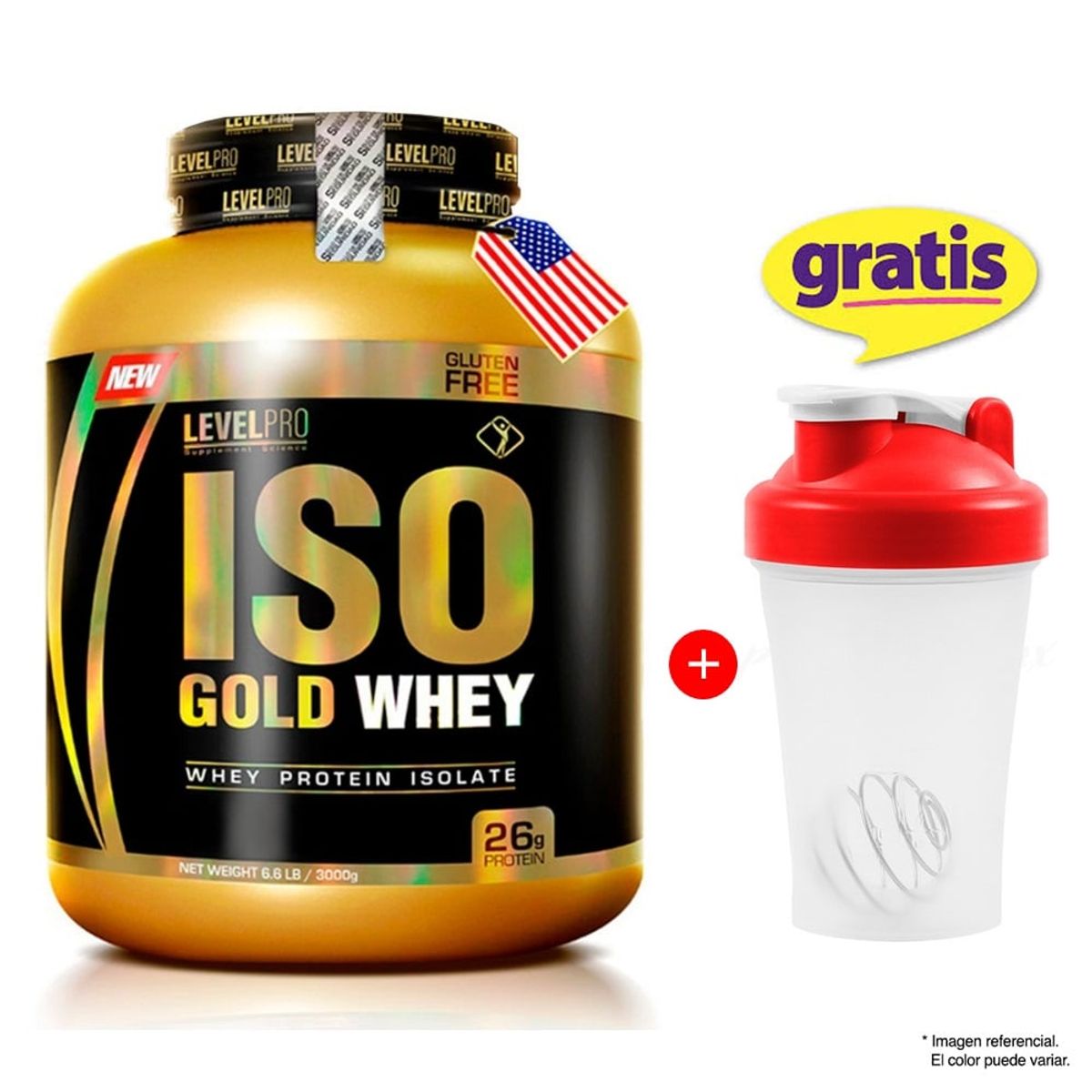 LEVEL PRO - Proteína Level Pro Iso Gold Whey 3 kg Chocolate