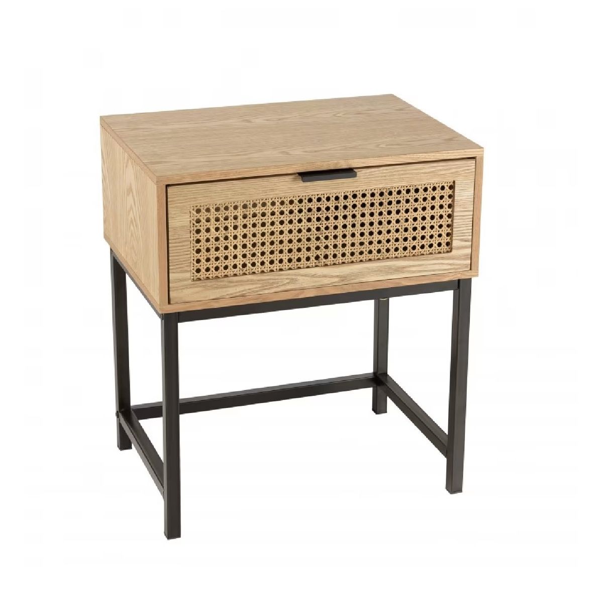 TU MESITA - MESA DE NOCHE BORGIAS CON REJILLA EN RATAN COLOR ROVERE 1 CAJON TU MESITA