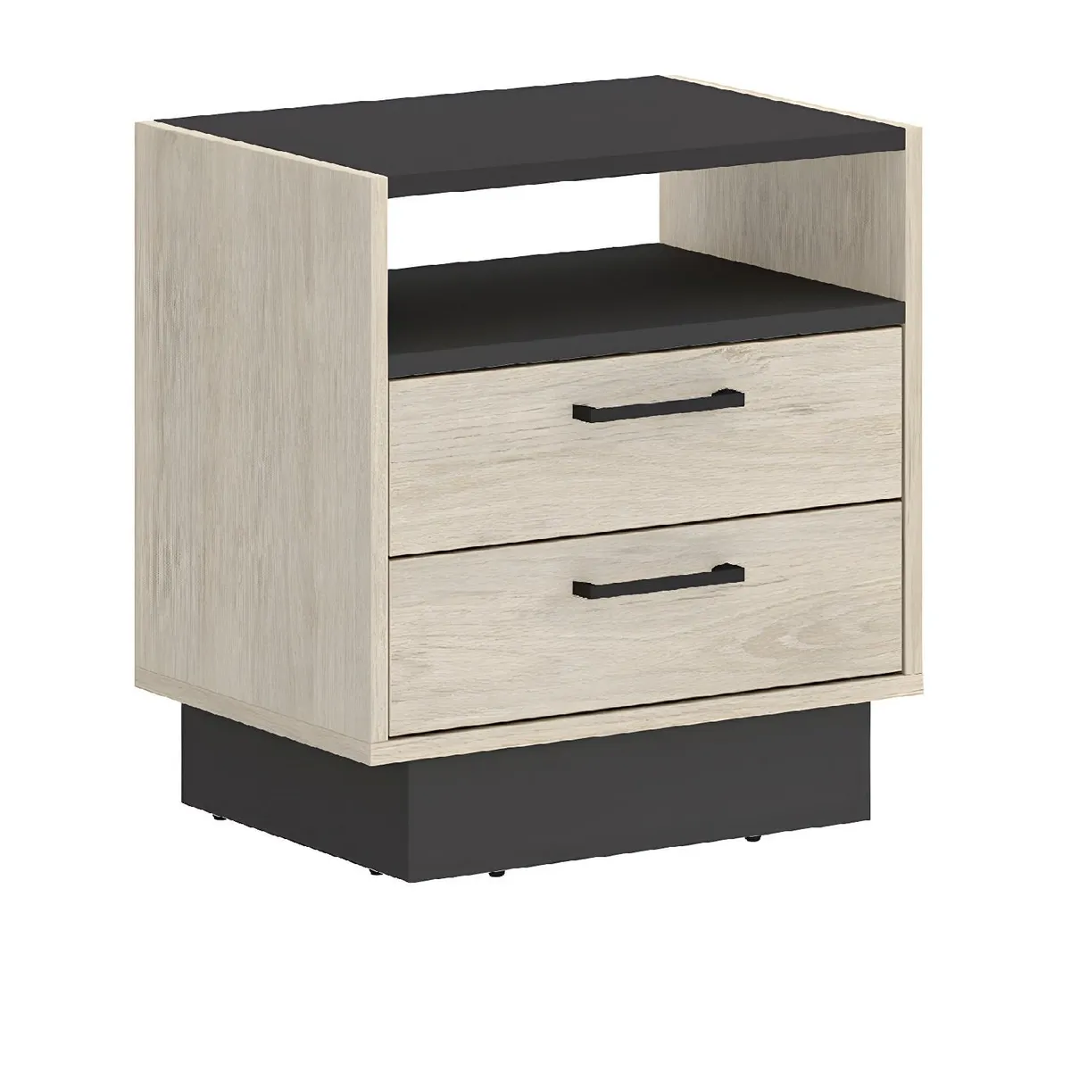 TU MESITA - VELADOR MESA DE NOCHE CLASICO MOBBY COLOR MANZANONEGRO 2 CAJONES TU MESITA