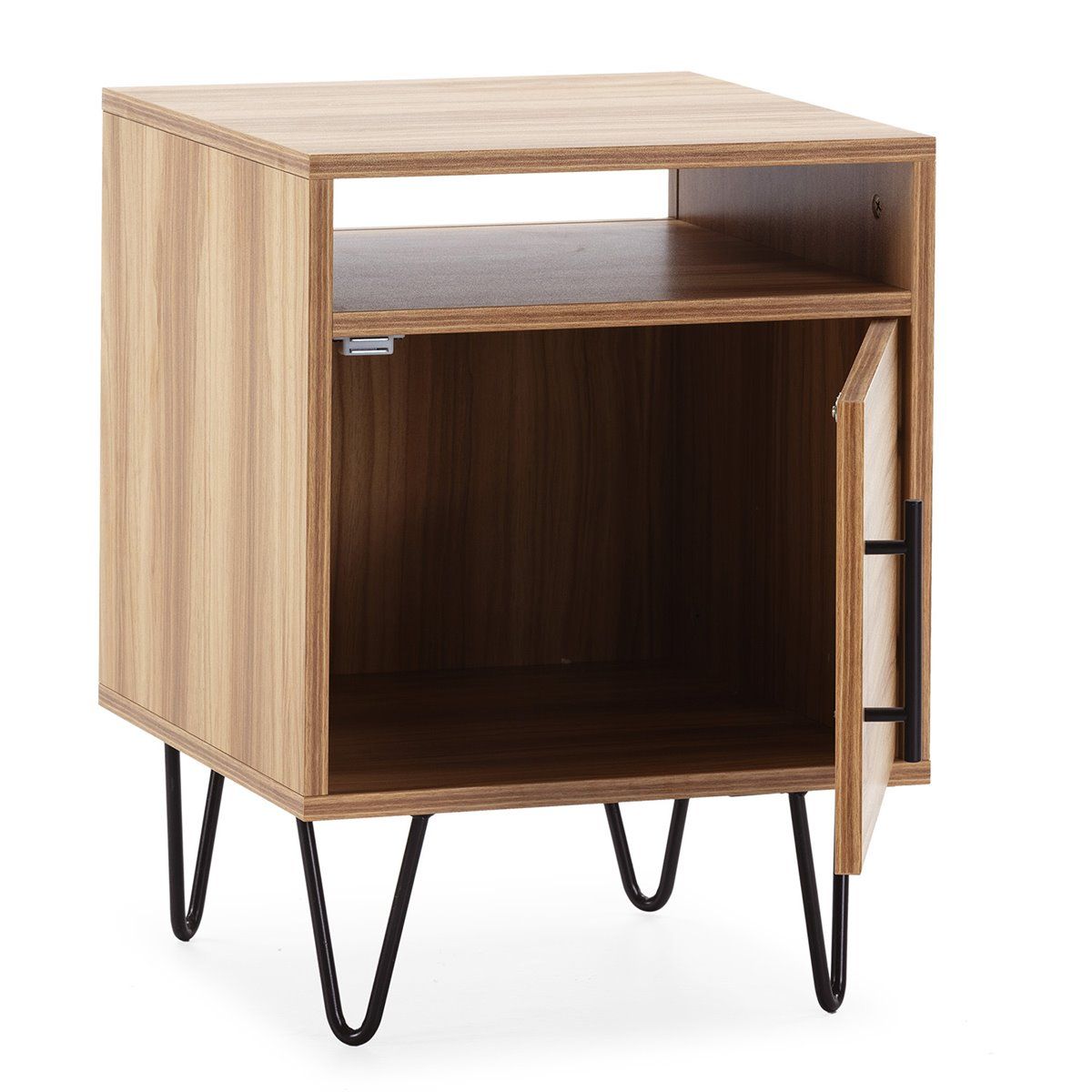 TU MESITA - VELADOR MESA DE NOCHE MITRE COLOR MARRON 1 PUERTA TU MESITA