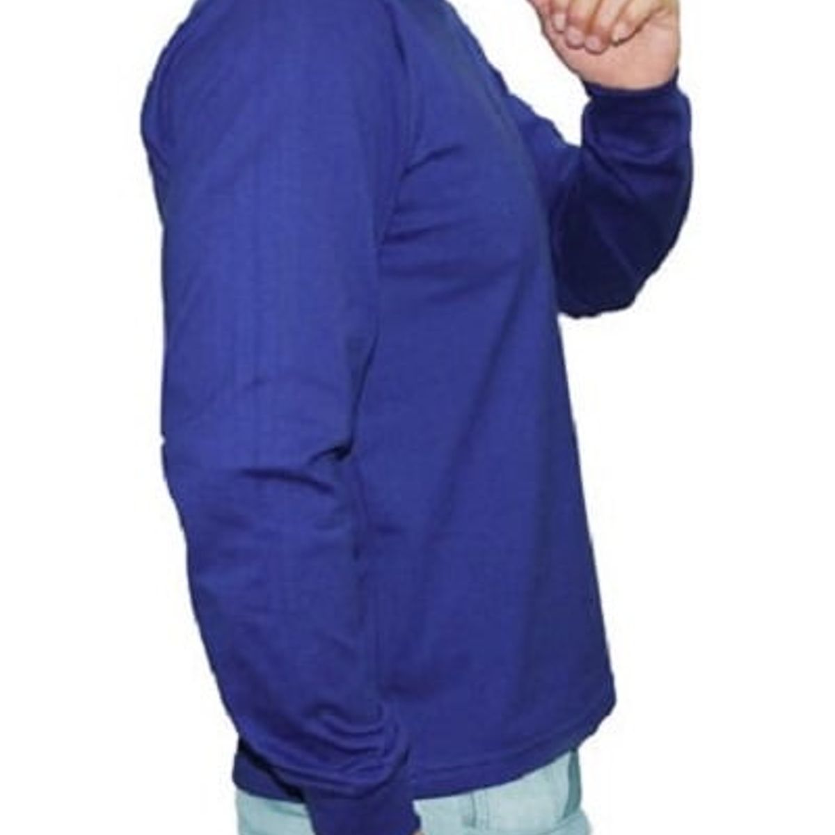 GENERICO - POLO CUELLO REDONDO MANGA LARGA  AZULINO