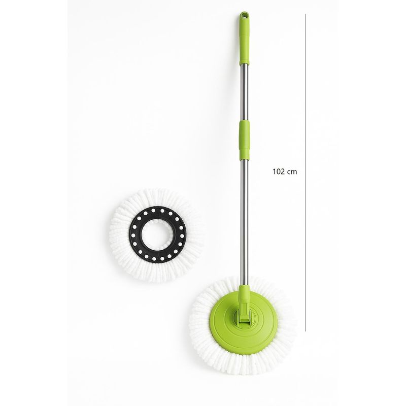 GENERICO - TRAPEADOR GIRATORIO CON RUEDAS + MOPA color aleatorio