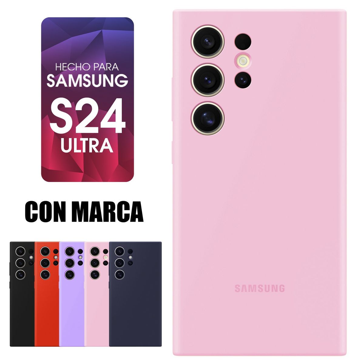 ASIA IMPORT - Silicone Case Para Samsung S24 Ultra Con Marca