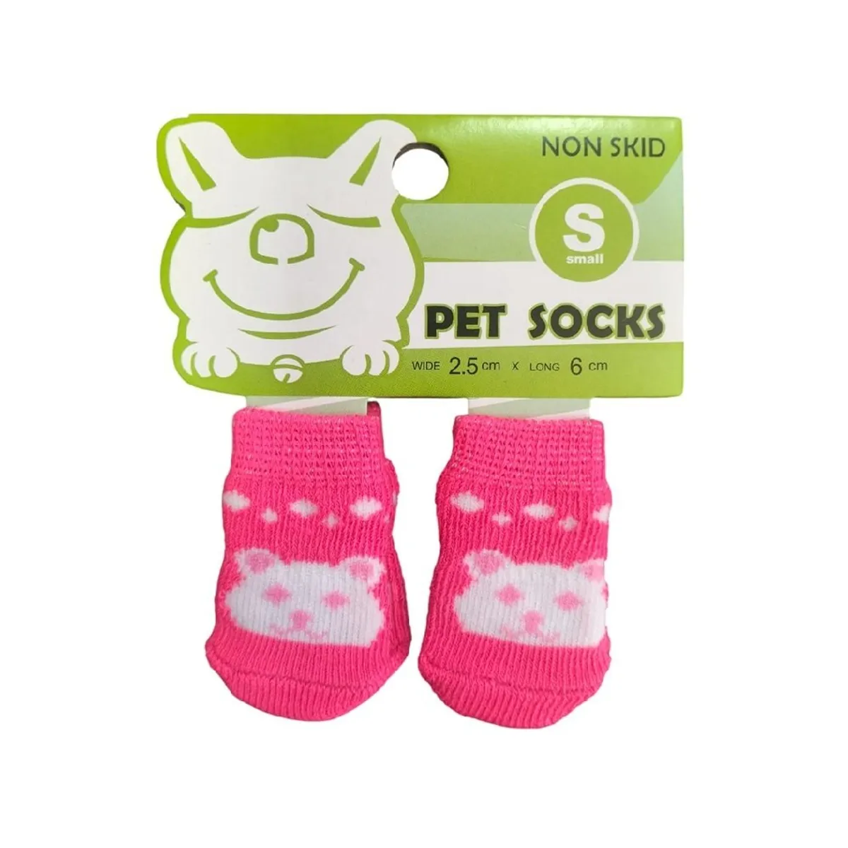 GENERICO - Pack x 1 Set de medias antideslizantes oso fucsia talla S