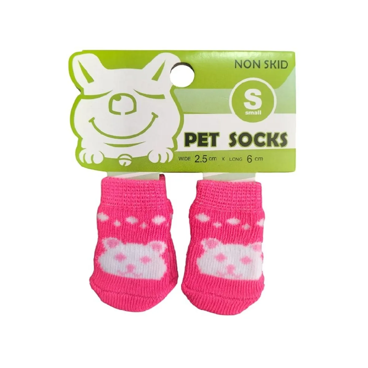 GENERICO - Pack x 1 Set de medias antideslizantes oso fucsia talla S