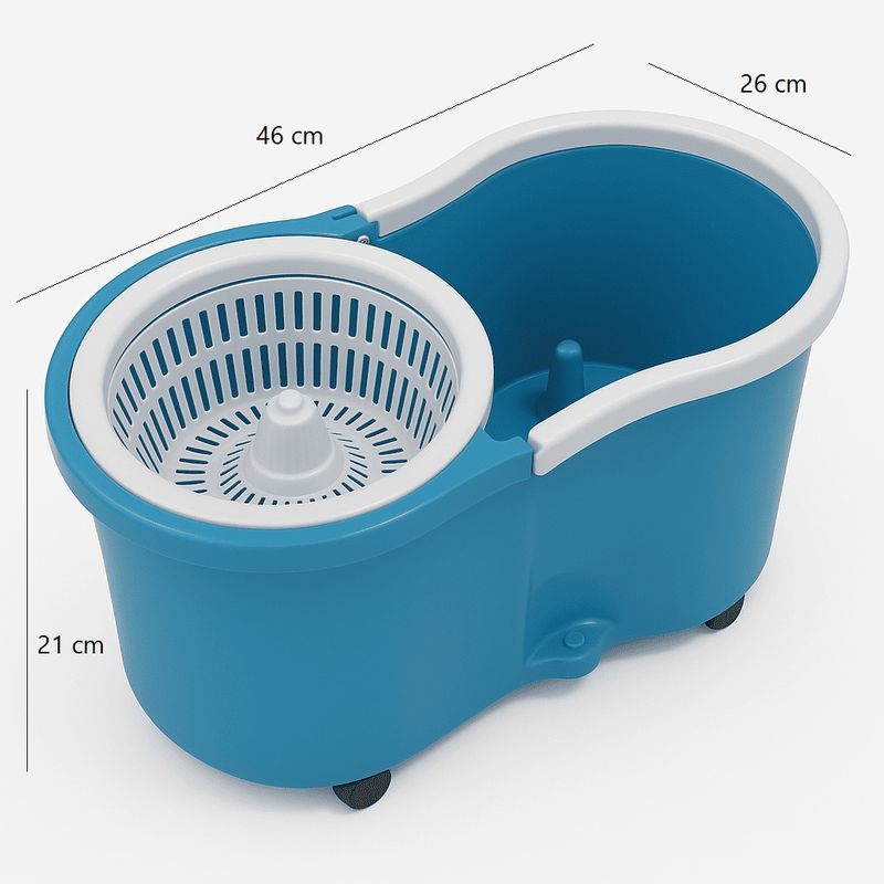 GENERICO - TRAPEADOR GIRATORIO CON RUEDAS + MOPA DE REPUESTO