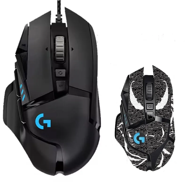 LOGITECH - Mouse Gamer Logitech G502 Hero Y Pegatinas antideslizantes -Negro