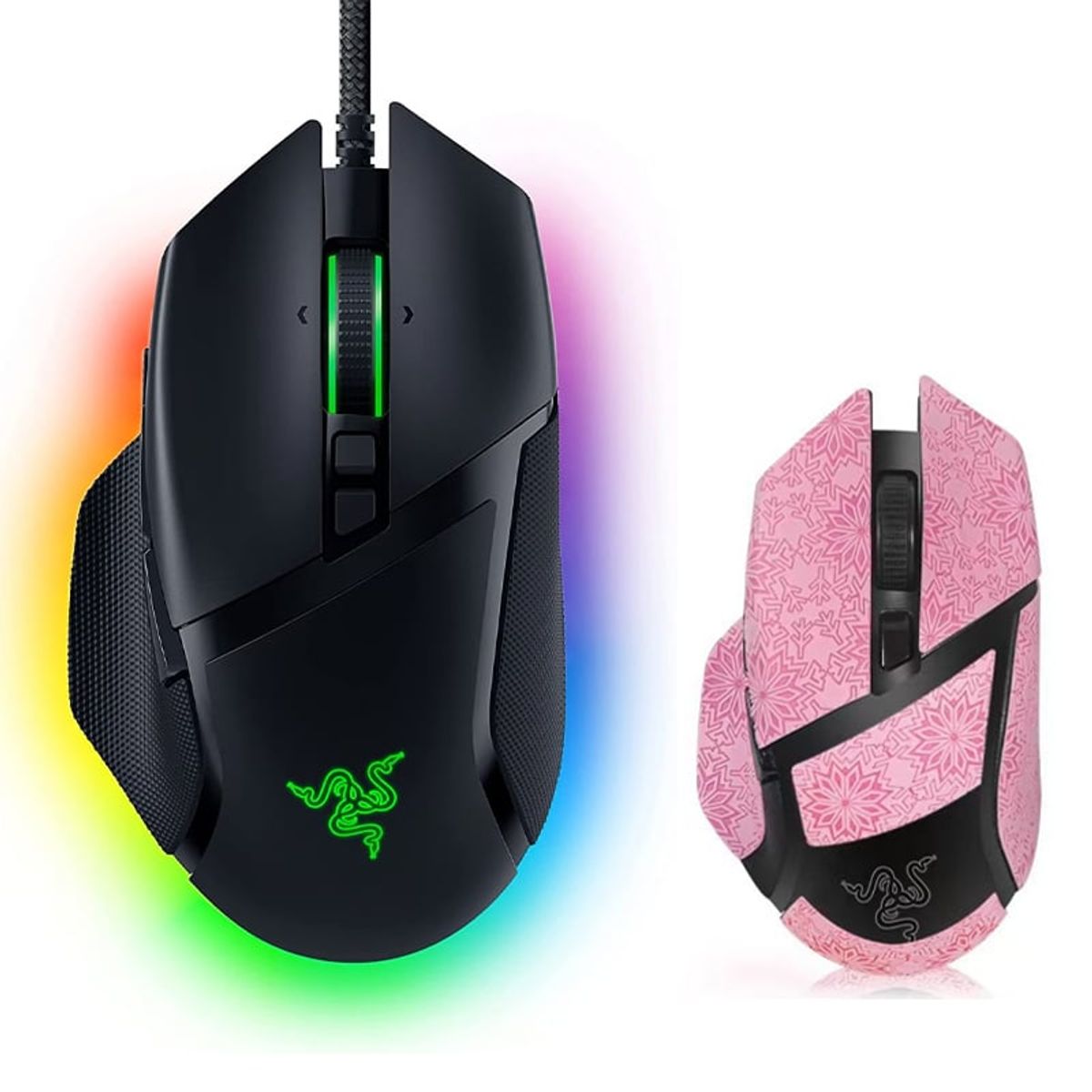RAZER - Mouse Gamer Razer Basilisk V3  y Pegatincas antideslizantes Rosa