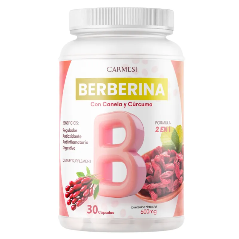 OEM - Berberina - Equilibrio de la Glucosa y Prevención Diabética con Canela y Cúrcuma - Carmesí