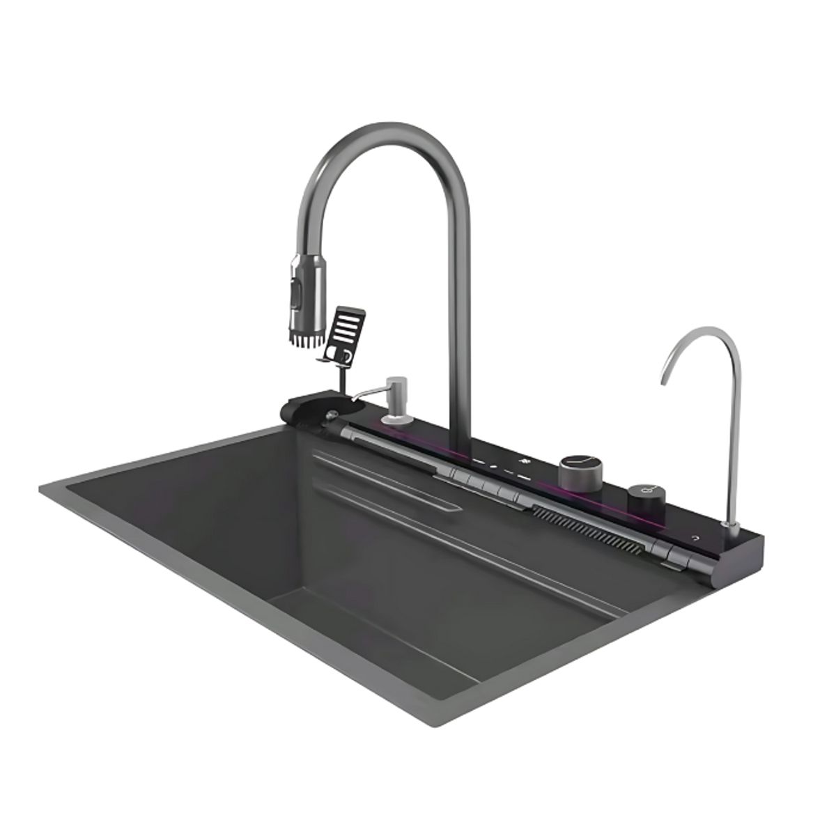 GENERICO - LAVADERO DE COCINA MULTIFUNCIONAL LUZ LED DE 7 TECLADOS