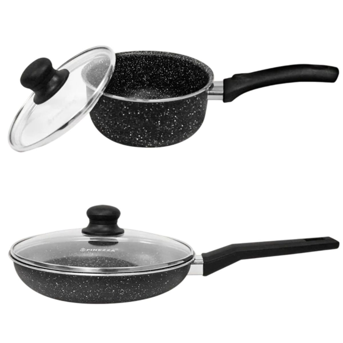 FINEZZA - Juego de ollas Finezza FZ-X1705M ULTRAGRANITO 11 pzs Negro