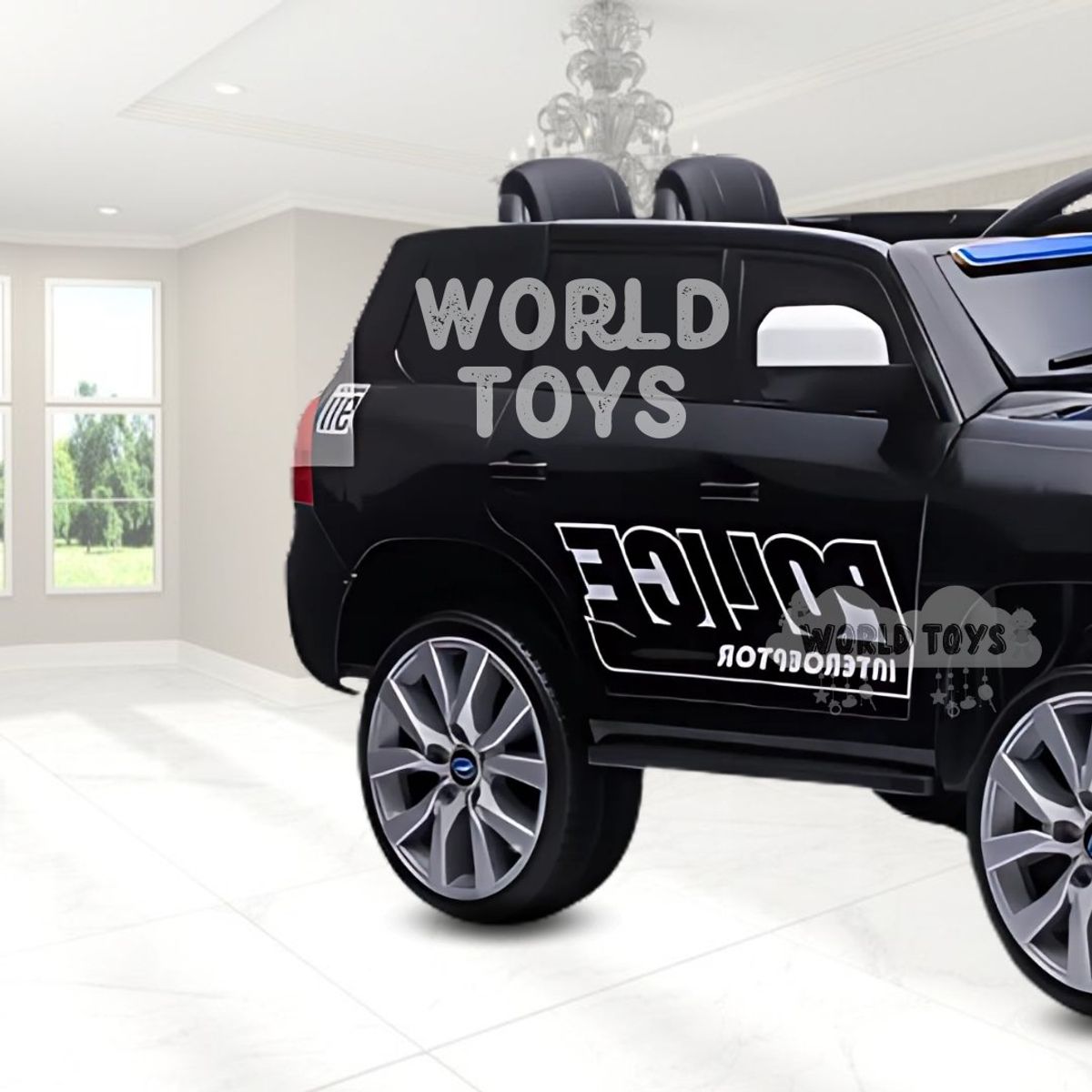 KING - Carro a Batería Para Niños «POLICE» Black