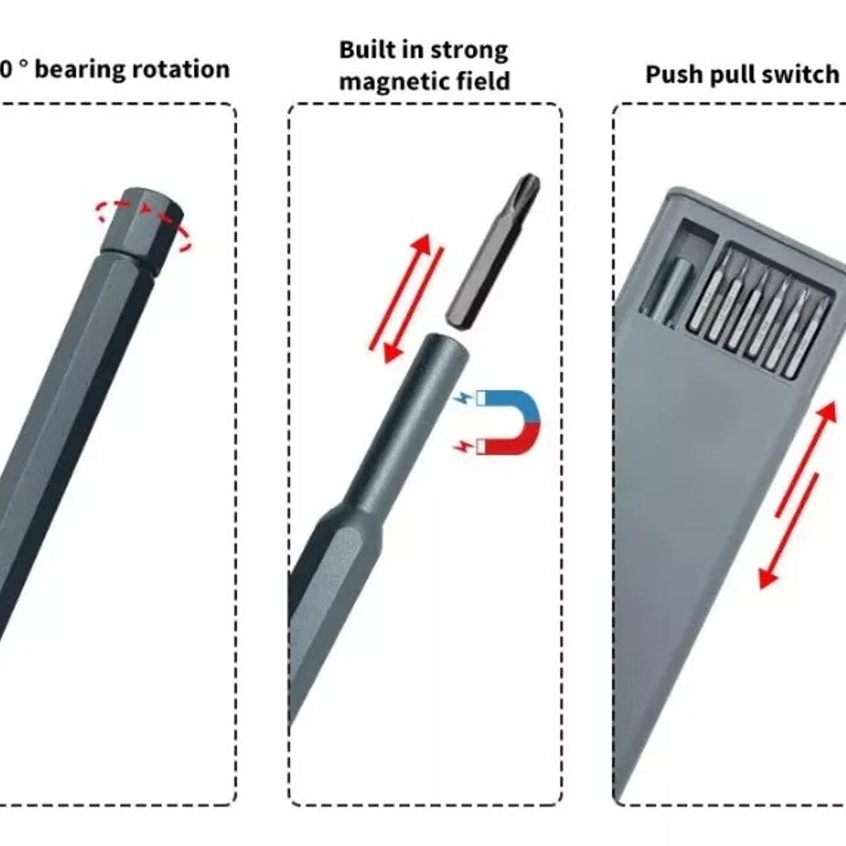 OEM - Kit Destornillador Magnetico Precision 25 en 1 Hogar iPhone