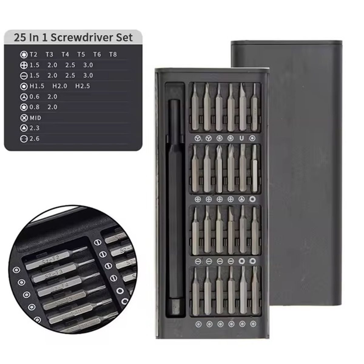 OEM - Kit Destornillador Magnetico Precision 25 en 1 Hogar iPhone