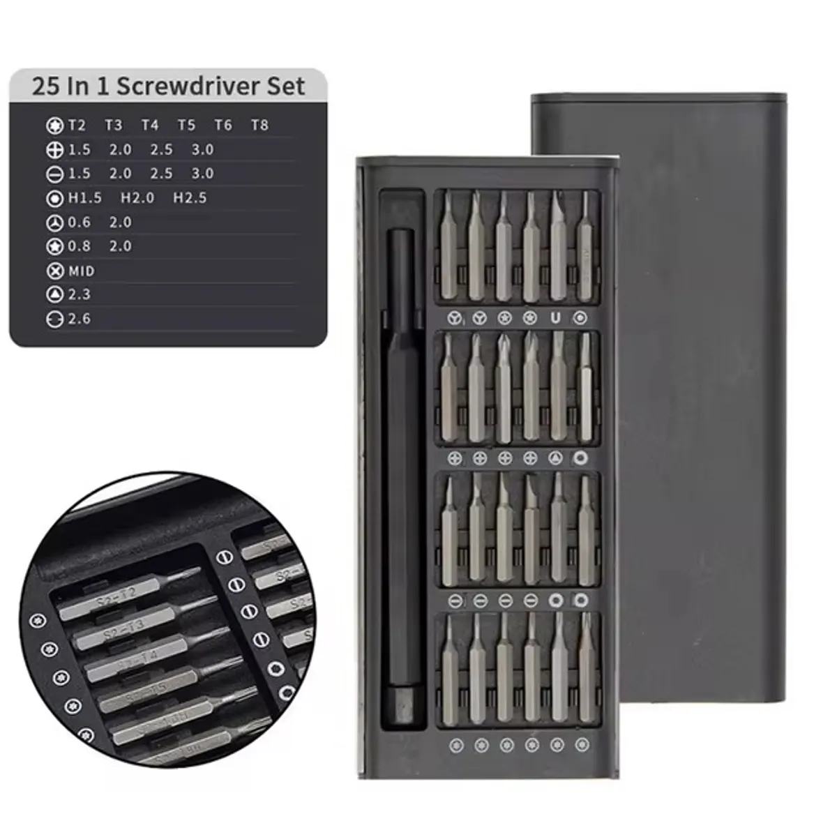 OEM - Kit Destornillador Magnetico Precision 25 en 1 Hogar iPhone