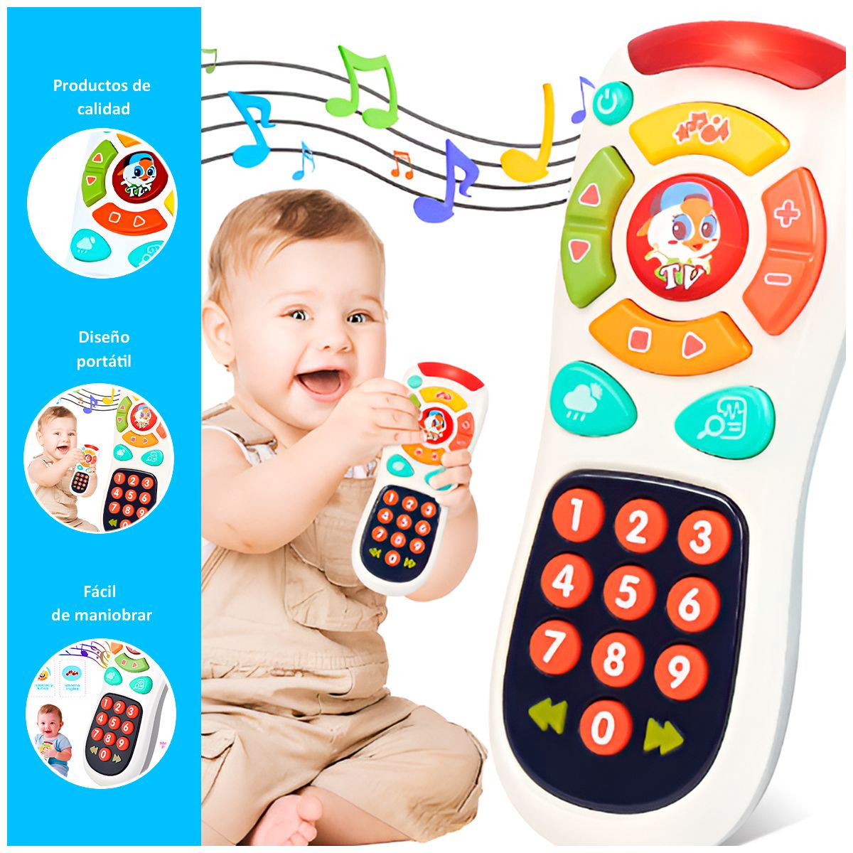 GENERICO - Juguete Control Remoto Desarrollo Bebe Musical y Luces