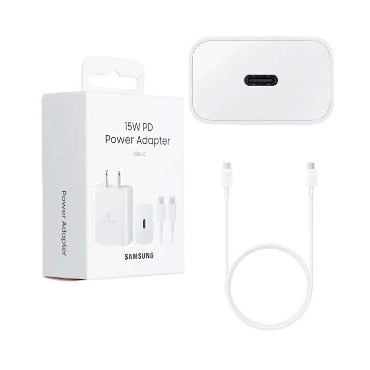 SAMSUNG - Cargador Samsung 15W PD Adapter USB-C con Cable 1m - Negro