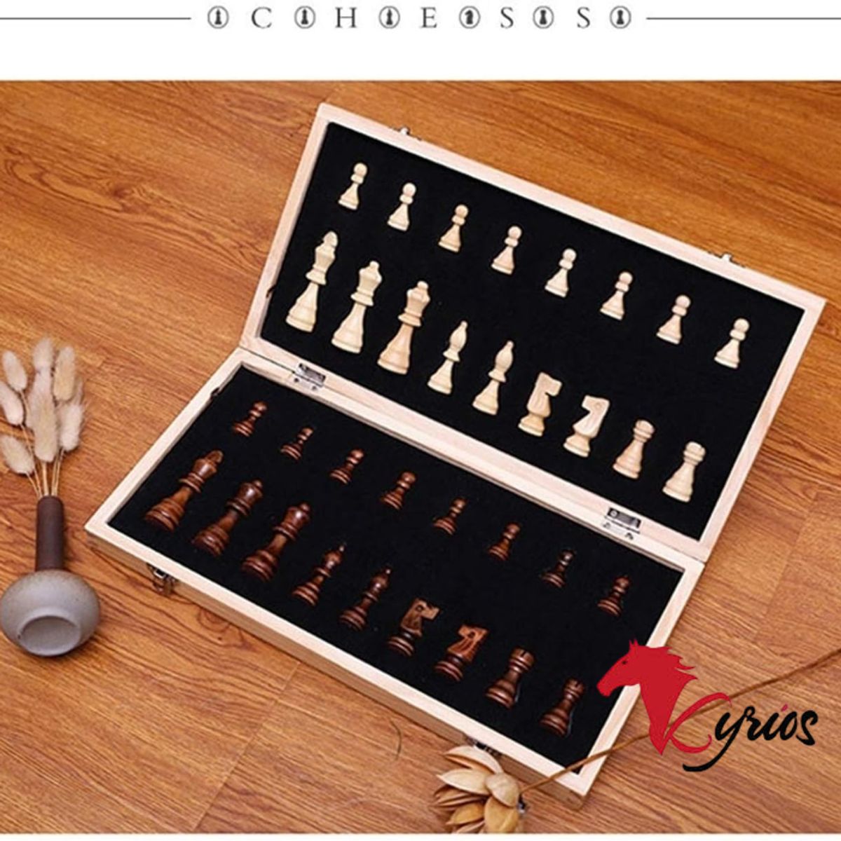 NO LOGO - Juego De Ajedrez De Madera Premium De 29 CM