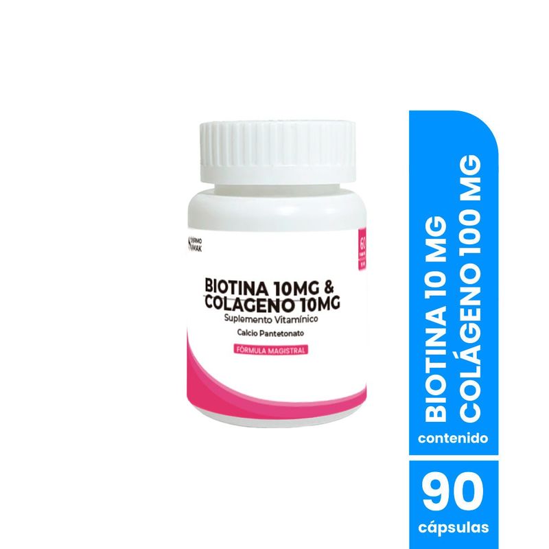 GENERICO - Biotina 10mg & Colageno 10mg 90 capsulas Dermo Sumak