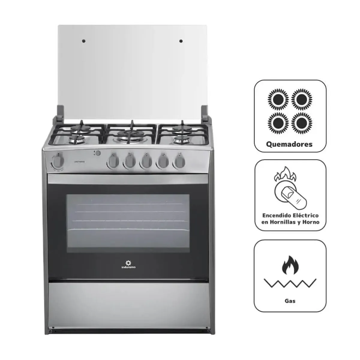INDURAMA - Cocina a Gas 5 Quedamores Indurama CANTABRIA QZ CROMA